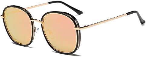 Sun Glasses for Womens Round Mirror Lens Retro Street Fashion Stytle Vogue Red Pink