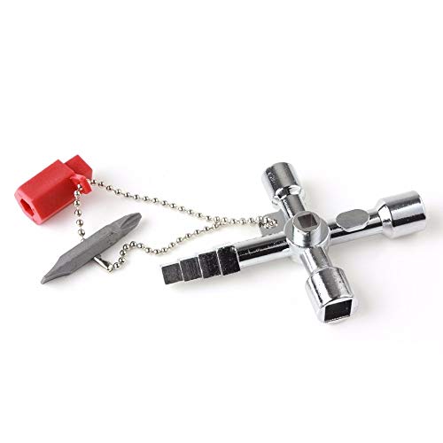 LILACORP 1pcs Alloy 4 Way Utility Plumbing Plumbers Tool For Meter Box Gas Water Electric Stop Cock Tap Radiators Cupboards Key NEW 100% NEW - Thumbnail 5