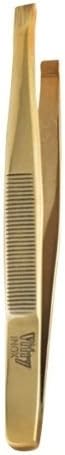 Vitry Slanted Tweezers Gold Stainless SteelÂ -Â 1Â unit by Feuille de Saule