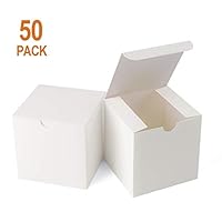 Giftol Gift Box 50 Pack 4 x 4 x 4 inches Fold Box Easy Assemble Paper Gift Box Bridesmaids Proposal Box for Bridal Birthday Party Christmas(White)