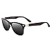 JULI Mens Womens Fashion Wayfarer Wood Bamboo Printed Black Frame Black Lens Wrap 52MM Sunglasses 4195WN