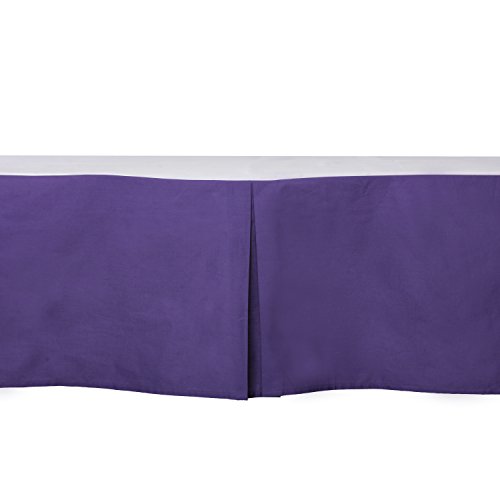 Bacati - Solid Cotton Crib Skirt 100% Cotton Percale with 13 inch drop for US Standard Crib (Purple)