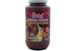 Sadaf Khoresh Fesenjan - Walnut & Pomegranate Stew - Ready to eat Vegetarian Stew - Traditional Persian Cuisine - 32 Oz Jar
