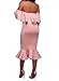 AlvaQ Women's Sexy Short Sleeve Club Bodycon Midi Dress Plus Size Party Cocktail Dresses Formal Dresses Small Pink