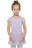 Ballet Leotard for Girls with Skirt by Mdnmd (Tag 130) Age 6-8, Purple)