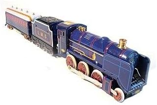 tin toys new collector wind up metal classic train toy blue and red