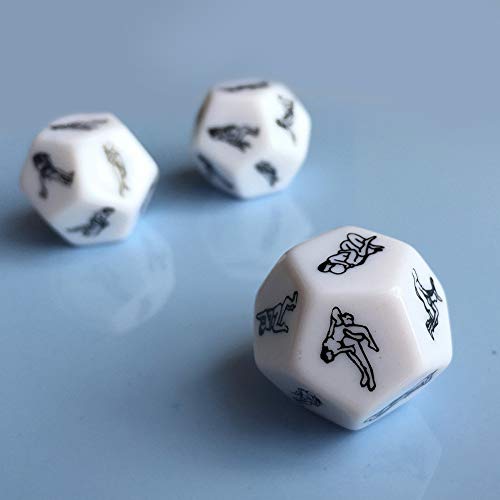 Multifaceted Style Game Dice Toy, Romantic Party Dice Game Novelty Gift for Warm up Dices 12 Sides Positions Dice for Couples
