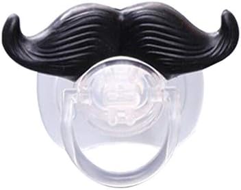 Wudi Little Funny Dummy Creative Pacifier Toddler Model Soothin g Newborn Pacifier Case Novelty Nipple Dummy (Black Tycoon Beard)
