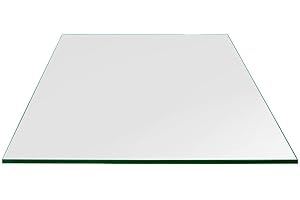 Dulles Glass 32" Square Glass Table Top - Tempered - 1/4" Thick - Flat Polished Glass - Eased Corners
