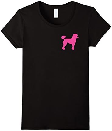 Women's Poodle Skirt T Shirt Costume Hot Pink Poodle Large Black