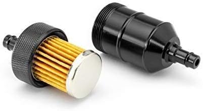 Motorbike Fuel Filter - Black Anodised CNC Aluminium - Retro Custom Project Bike
