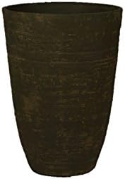 Stone Light Antique AS Series Cast Stone Planter (Pack of 2), 14 by 20.5", Sandal Wood