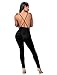 Sedrinuo Women's Top Cross Backless Jumpsuit Black