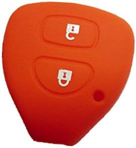 Orange Silicone Rubber Keyless Entry Remote Key Fob Skin Cover Protector for Toyota Yaris Corolla Auris