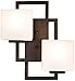 Possini Euro Design Lighting on The Square Modern Wall Light Sconce Bronze Hardwired 13 3/4