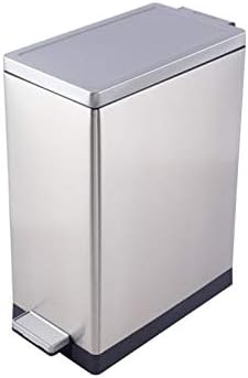 SIMPLYKLEEN Kleen-Fit 45 Liter Rectangle Slim Stainless Steel Trash Can for Kitchen, Bathroom, OR Garage - 13 Gallon Garbage Bin
