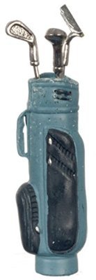 Dollhouse Miniature 1:12 Scale Blue Golf BAG with 3 Clubs #G8032b