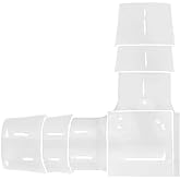 JoyTube Plastic 3/8&rdquo; Hose ID 90 Degree Elbow Barb Fitting, 6 Pcs Equal Barbed Joint Splicer Mender Adapter Union Adapter for Boat Aquarium