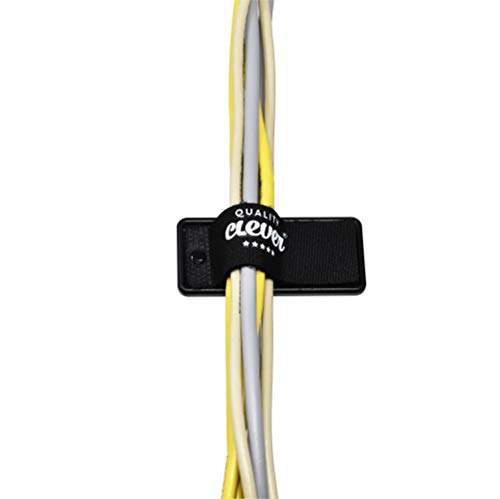 Cord Clips, 10 Pack, Securely Holds Any Cable Bundle, Mount with Built-In 3M Tape or Screws, Flexible and Easy Solution for Managing Cables and Wires Around Your Office, Home, Workshop, or Garage.