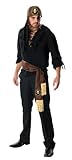 Rubie's Costume Heroes And Hombres Adult Swashbuckler Pirate Shirt And Eye Patch, Black, X-Large Costume
