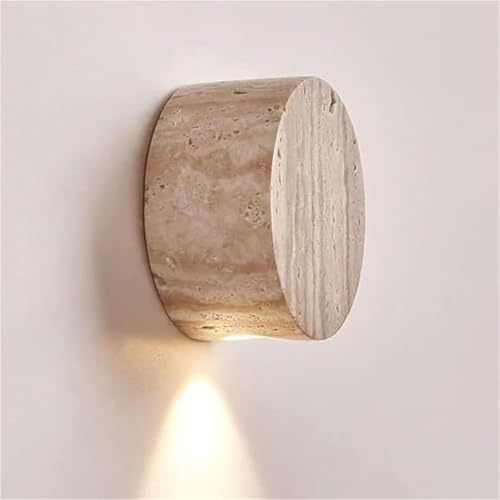 Moderno Lámpara de pared estilo japonés wabi-sabi con pantalla de piedra natural,Aplique LED vintage para espejo de baño,Lampara de pared de comedor,Luz para sala,pasillo,dormitorio,estudio (A)