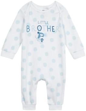 Bluezoo Kids Baby Boys' White 'Little Brother' Print Sleepsuit 3-6 Months