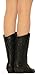 MVE Shoes Women's Western Cowboy Pointed Toe Knee High Pull On Tabs Boots Black 7.5