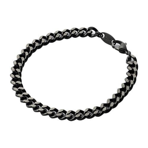 Phiten Titanium Carbide Chain Bracelet, Length 6.7 - 8.3 inches (17 - 21 cm), Made of Pure Titanium, Titanium Carbide Coating, Black, Accessories, Curiosity, Men's, Women's