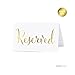 Andaz Press Table Tent Place Cards On Perforated Paper, Metallic Gold Ink, Reserved, 20-Pack, Placecards Table Settings For Catering Reserved Table Cards Gold Reserved Table Signs Reserved Place Cards