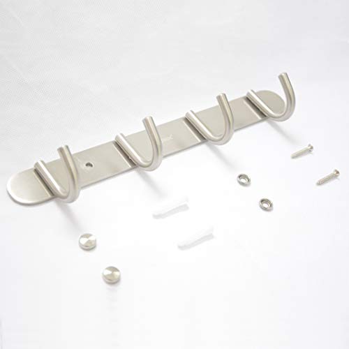 Towel Hook Rack Brushed Nickel Sagmoc 11Inch Coat Hook Rail Wall