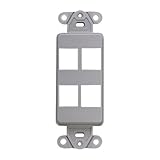 Leviton 41644-GY QuickPort Decora Insert, 4-Port, Grey