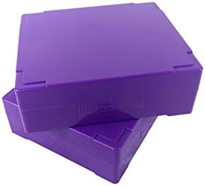 Premiere Brand 25 Capacity Microscope Slide Storage Box - Purple - ABS Plastic Cork Lined - Self Locking - Stackable