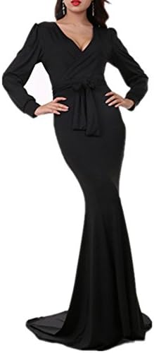 Clearoy Women's Halloween Costume Witch Cosplay Formal Mermaid Dress with Belt (X-Large, Black)