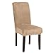 Great Bay Home Velvet Plush Dining Chair Slipcovers. Washable Chair Covers. Summerhill Collection (Set of 4, Taupe)