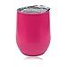 Needjing Stainless Steel Insulated Wine Tumbler Double Walled Stemless Heat Preservation Leakproof Cup Sippy Beer Coffee Drink Glasses 9 oz with Lid Home Outdoor Travel Office (Rose Madder)