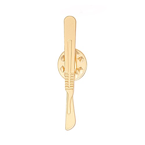 MANZHEN Medical Scalpel Brooch Lapel Pins Jewelry Gift for Surgeon Doctor Nurse (gold-2)