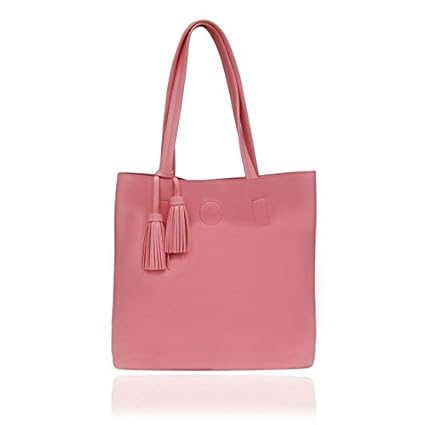 Borse M59 Stylish and Spacious for Daily Use Purpose Pink Leatherette (PU) Tote Bag for women.