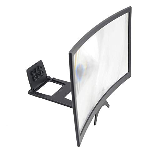 3D Curve Screen Magnifier Compatible with All Smartphones 12" HD Amplifier Projector Magnifing Screen for Movies, Videos, and Gaming Foldable Phone Stand - Thumbnail 2