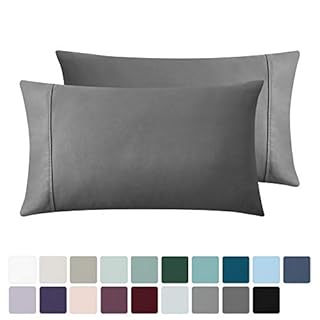 California Design Den Queen Pillow Cases - 400 Thread Count  100% Cotton Sateen  Set of 2 Pillow Covers  Breathable  Cooling  Soft  Perfect fit for Queen and Standard Pillows - Dark Gray