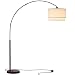 Brightech Mason LED Arc Floor Lamp with Marble Base - Living Room Pole Lighting - Modern, Tall Standing Hanging Light Fits Behind The Couch Or in A Corner - Bronze
