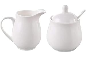RockTrend Colorful Ceramic Milk Jug Sugar Bowl, Coffee Serving Set, Creamer Pitcher and Sugar Bowl Set