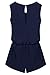 ACEVOG Women Clubwear Sleeveless Romper Playsuit Jumpsuit W/Pockets Navy Blue S