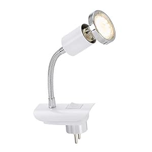 Briloner Leuchten LED stekkerlamp CLIP met flexibele arm, incl. AAN/UIT-schakelaar, 250 lumen, 3.000 Kelvin, wit…