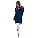 Timall Women Chunky Knitted Crochet Solid V-Neck Sweater Jumper Casual Dress