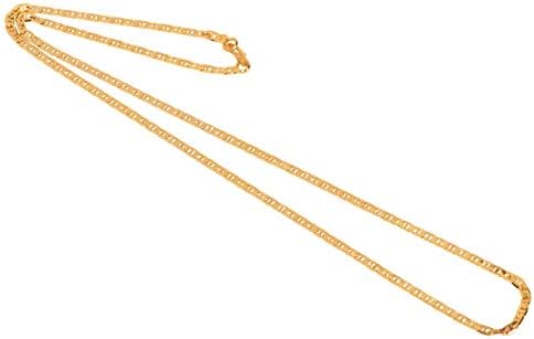 AanyaCentric Gold Plated Necklace Neck Chain Fashion Jewellery Set Imitation Brass Alloy Chain Mala with-Out Pendant Locket for Men Women Girls Boys (Golden)