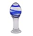 Wowlife 4.53'' 11.5 cm Blue Glass Crystal Ball Anal Plug G-spot Stimulator Butt Pleasure Wand Mushroom