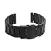 Hstrap Black 18mm Stainless Steel Watch Bands Brushed Finish Watch Strap Double Buckle Bracelet