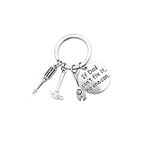 If Dad Can't Fix It No One Can Tags Keyring - Father's Day Gift, Unpara Hammer Wrench Screwdriver Gadget Tools Keychain Gift For Dad (C)