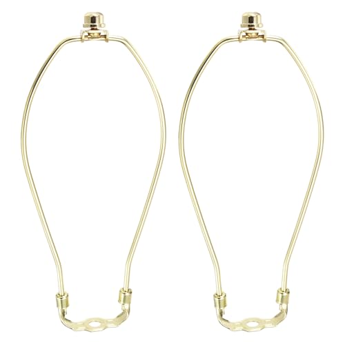 YOKIVE 10 Inch Lamp Harp, 2 Set Detachable Lamp Shade Holder with 3/8 Standard Saddle and Lamp Shade Finial Heavy Duty Lamp Shade Bracket for Table Lamp Floor Standing Lamps, Golden at Amazon