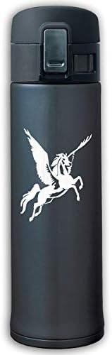 Stainless Steel Mug Horse Unicorn Flying Hourse Bouncing Cover Insulation Vacuum Cup Bottle Thermos Mug Navy